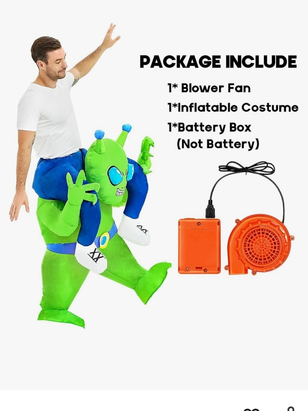 Green Alien Carry-Me Costume - Picture 2 of 12